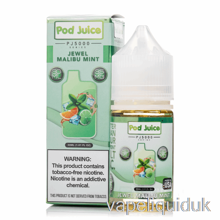 Jewel Malibu Mint - Pod Juice PJ5000 - 30mL 35mg Vape Juice